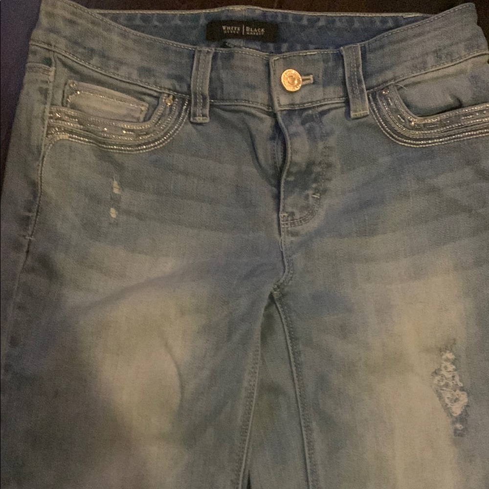White House Black Market Blue Straight Leg Denim